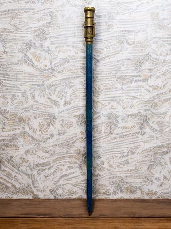 Vintage mosiężna teleskopowa laska z kompasem - elegancki drewniany uchwyt laski - prezent dla kolekcjonerów Dollond London