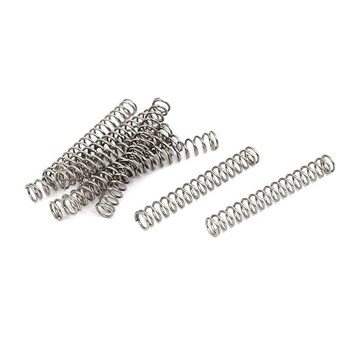 uxcell Compression Spring,304 Stainless Steel,4mm OD,0.5mm Wire Size,30mm Free Length,Silver Tone,10Pcs