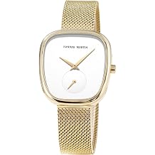 HANNAH MARTIN Watches for Women Waterproof Ladies Analog Quartz Wrist Watches Stainless Steel Band Fashion Dainty Female Watch Luxury Bracelet Diamond