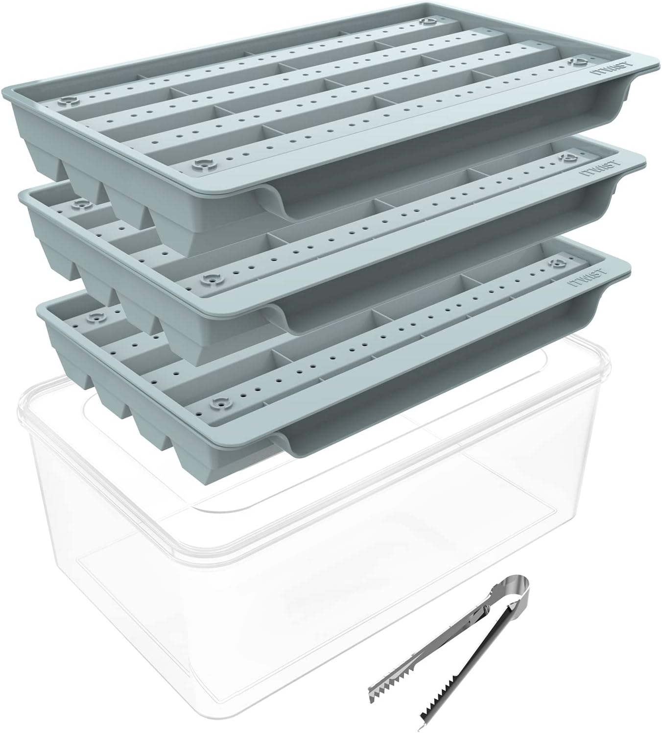 ITWIST Ice Cube Trays, Hexagon Ice Trays with Lid, 32x3 PCS