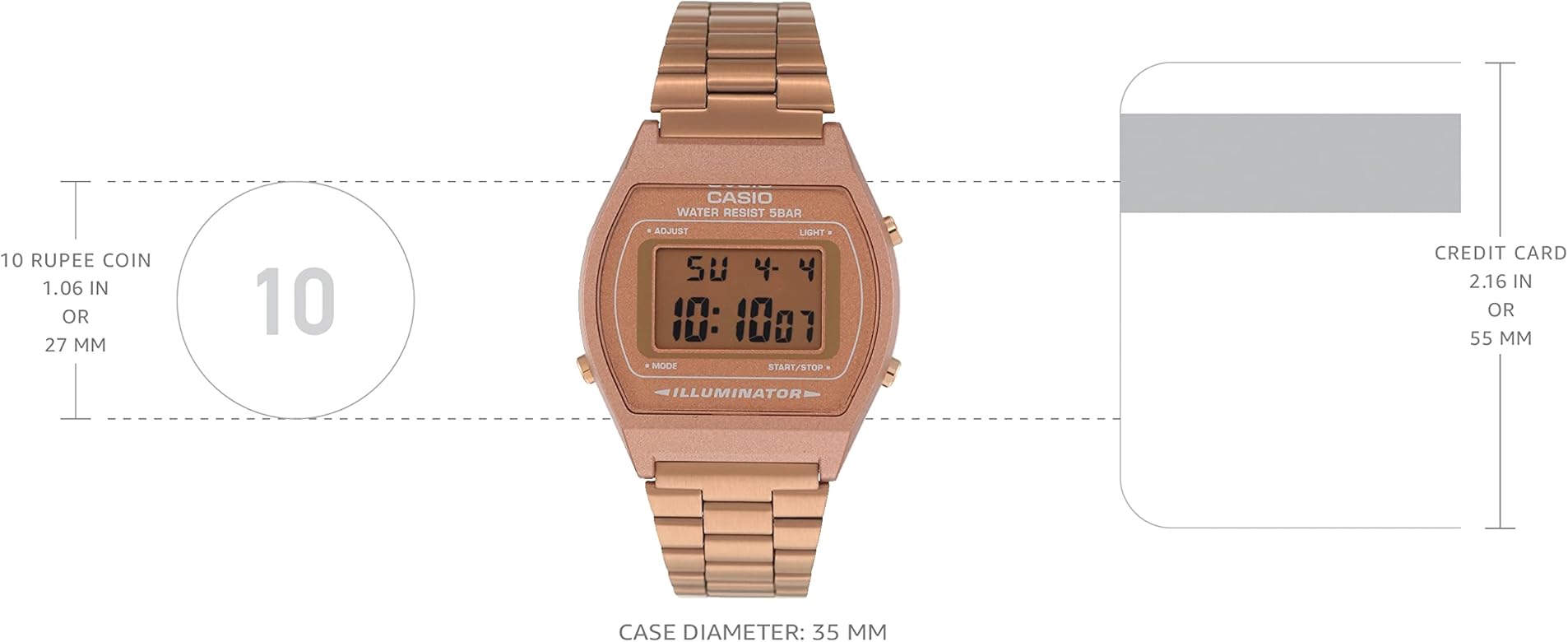 Casio Standard B640wc 5aef Watch, Rose, One Size, Bracelet