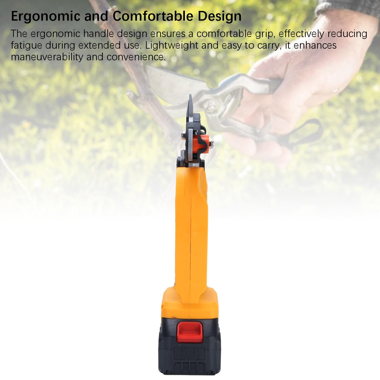 Cesoia Elettrica da Potatura Lama in Acciaio Inossidabile Potatore Elettrico 60W con Batteria da 1500mAh Maniglia Ergonomica Blocco di Sicurezza per Giardinaggio Frutteto Ramo di Albero