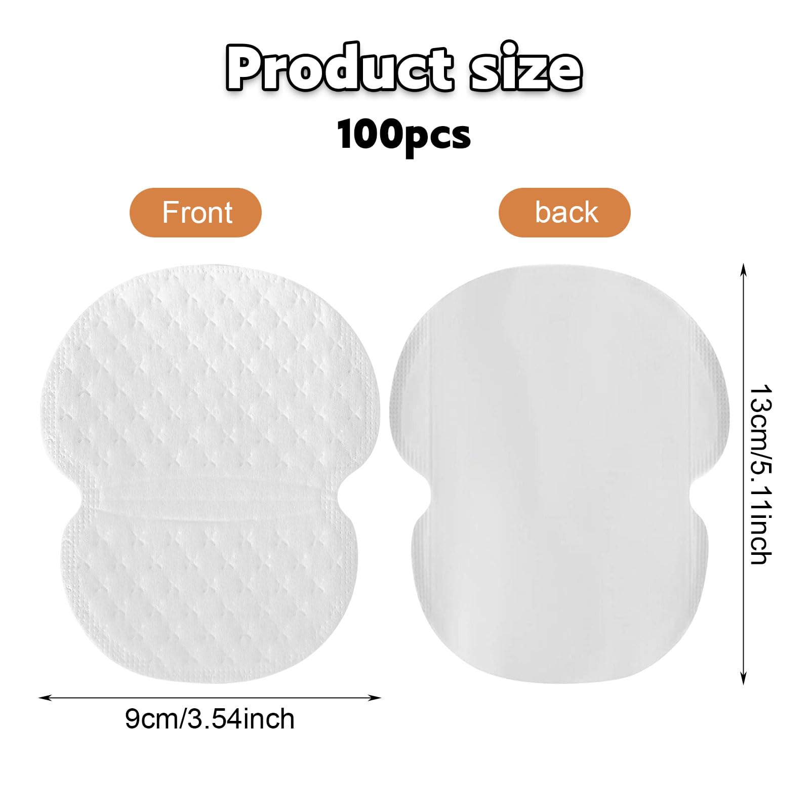 GWAWG 100 piezas antisudor desechable,almohadilla antitranspirante para axilas parches, parches antisudor para transportar,Protege las axilas transpiración, mujeres y hombres