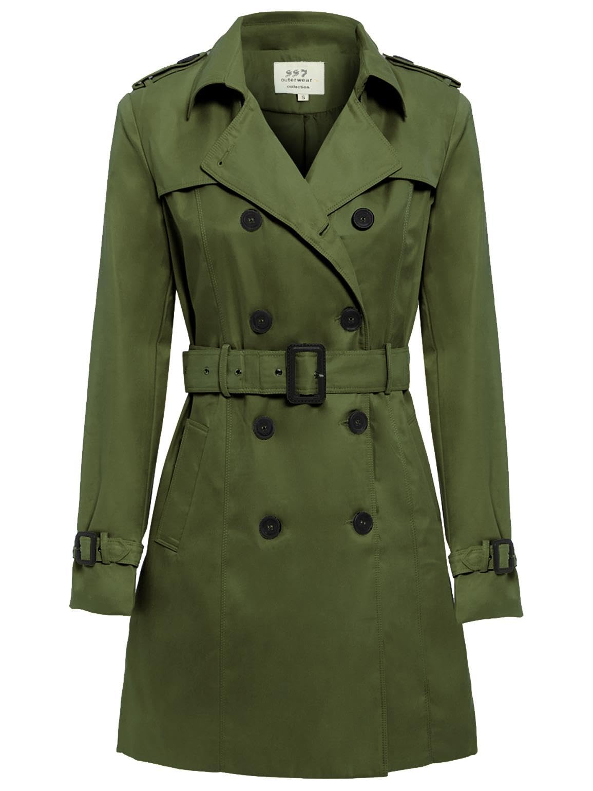 SS7 Womens Trench Coat Ladies Mac Jacket Khaki