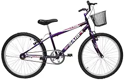 Bicicleta Aro 24 Bike Sem Marchas Feminina e Masculina Saidx Premium, Quadro em Aço, Freio V-Brake