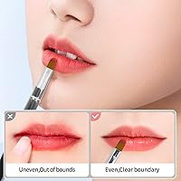 Vista 3 de Unaone [Paquete de 2] Cepillo de labios para lápiz labial, cepillos de labios retráctiles, cepillo de maquillaje de doble extremo para lápiz labial