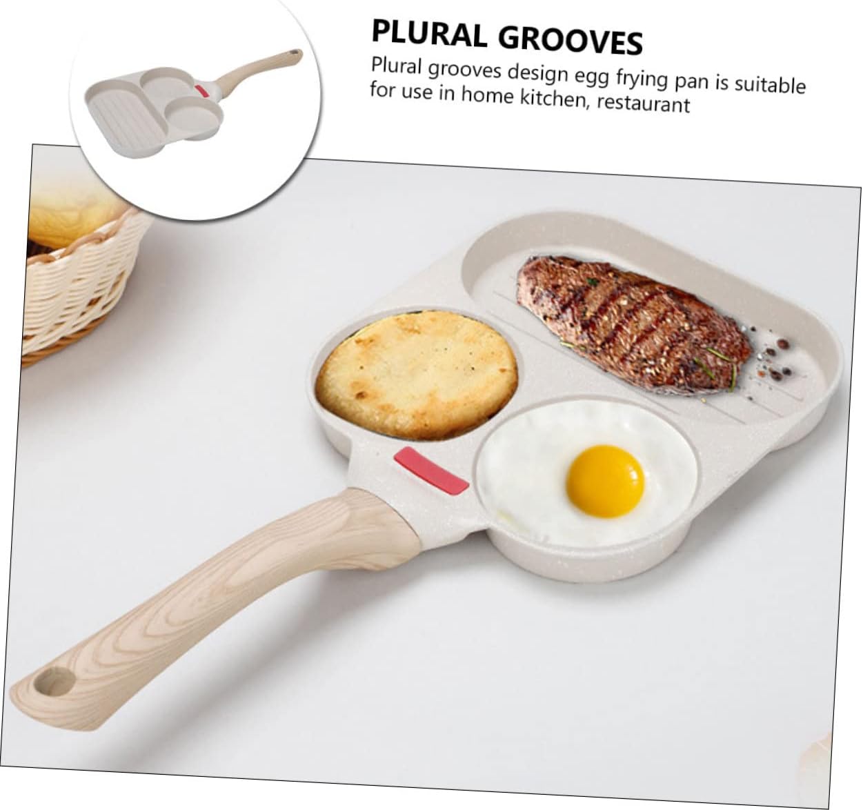 LIFKOME Double-sided Nonstick Frying Pan Egg Pan Pancake Camping Aluminum for Breakfast Omelet Non Stick Frying