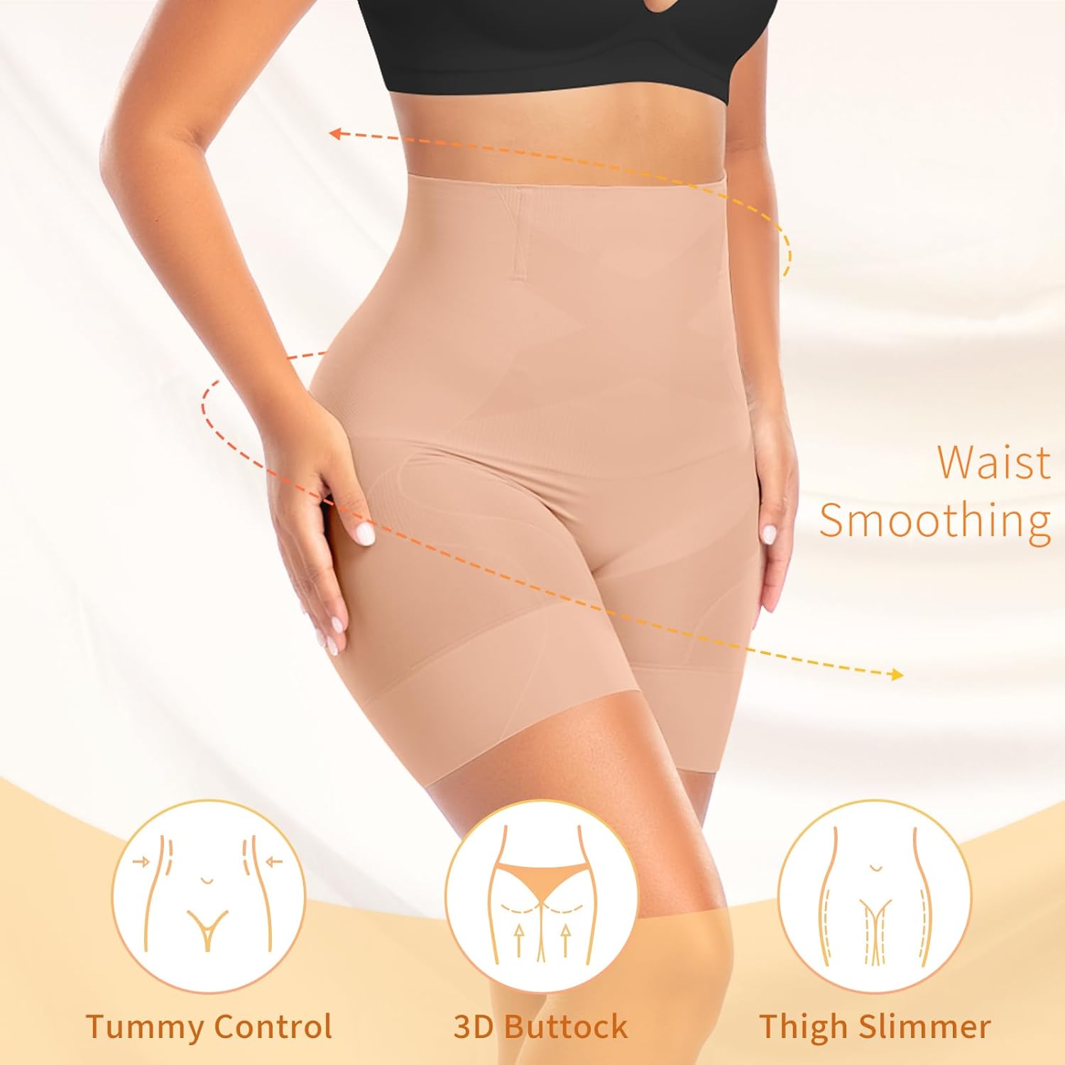 Werena Shapewear for Women Tummy Control Shaping Shorts High Waist Body Shaper Panties Underwear Slip Shorts Under Dresses - Image 3