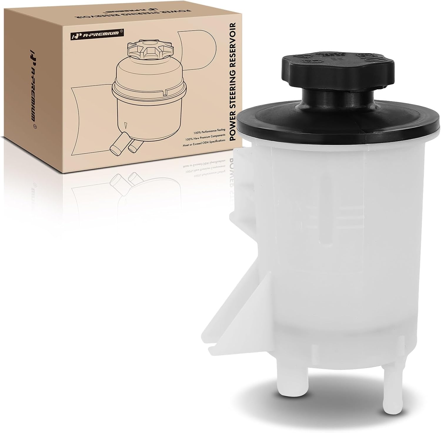 A-Premium Power Steering Reservoir/Tank with Cap Compatible with Ford F-150 2004-2008, Expedition 2002-2006 & Lincoln Mark LT 2006-2008