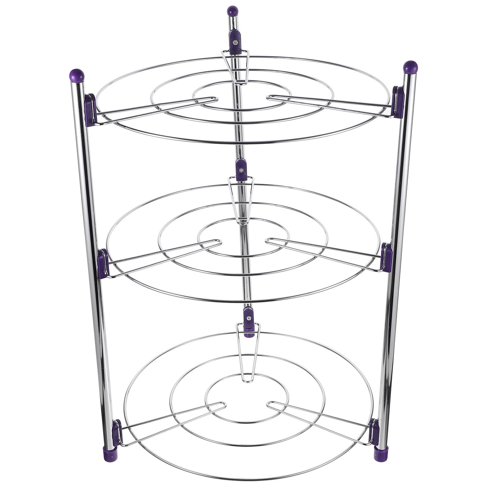 Luxshiny Organizador de Cocina de Acero Inoxidable Plateado, Estante Resistente para Ollas y Sartenes 3 Niveles, Adecuado para Almacenamiento Hogar