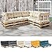 [en.casa] 1x Coussin de siège pour canapé d'euro Palette [crème] Coussins de palettes in/Outdoor Rembourrage Meuble