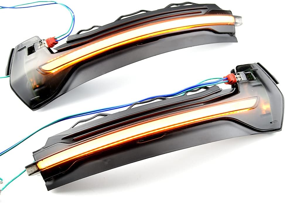 2pcs Dynamic Sequential Blink LED Side Mirror Turn Signal Light Assembly Compatible with Au-di A3 8V 2013-2020, Compatible with Au-di S3/RS3 8V 2013-2020-Blue and Yellow