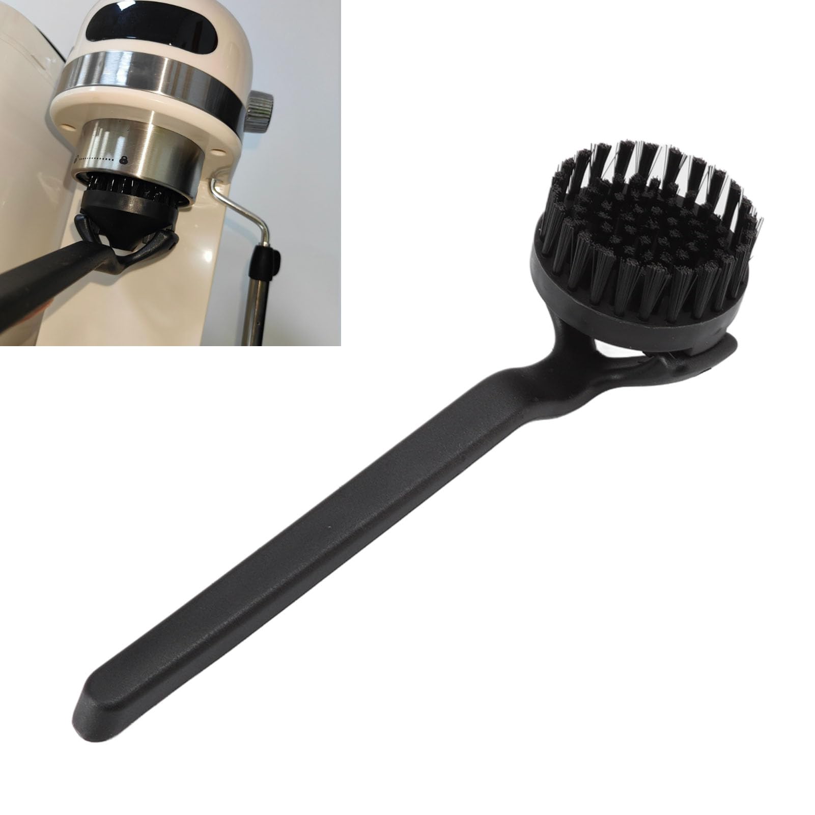 Topyond Espresso Coffee Machine Cleaning Brush, 360° Coffee Grinder Brush with Detachable Head, Nylon Bristles Barista Tool, Group Head Brush for 51mm 54mm Coffee Maker