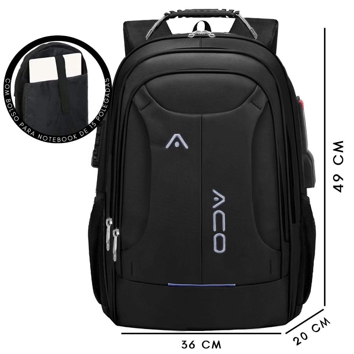 Mochila Bolsa Masculina Feminina Notebook Anti Furto Reforçada Semi Impermeável Escolar Faculdade Trabalho Viagem Resiste com Cadeado (Preto) em promoção! Veja a oferta e mais achadinhos de Mochilas & Pastas Masculinas 6 Hoje é o melhor dia para comprar Mochila Bolsa Masculina Feminina Notebook Anti Furto Reforçada Semi Impermeável Escolar Faculdade Trabalho Viagem Resiste com Cadeado (Preto) com aquele preço maroto! Promoção! Aproveite a oferta! 6
