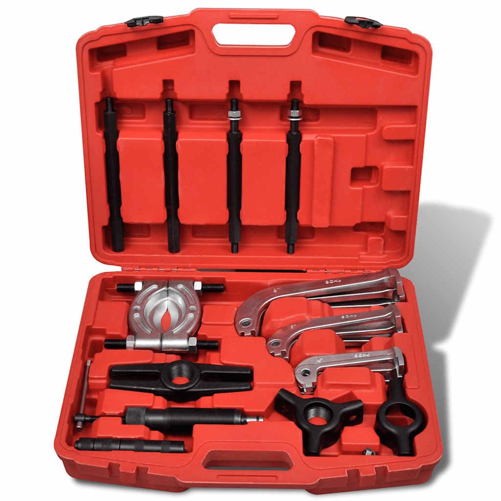 Set di attrezzi per estrattore idraulico e separatore, 25 pezzi, con cilindro idraulico da 10 tonnellate, valigetta soffiata, adatto per riparazione, montaggio, officina e applicazioni fai da