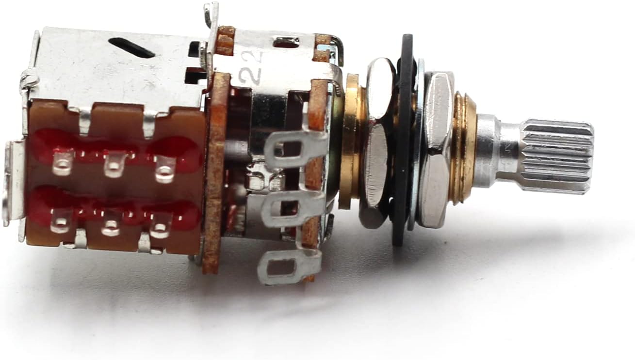 Bourns 500k Push Pull Potentiometer - Short Split Shaft, Audio Taper, DPDT, Low Friction Guitar Pot (4x)