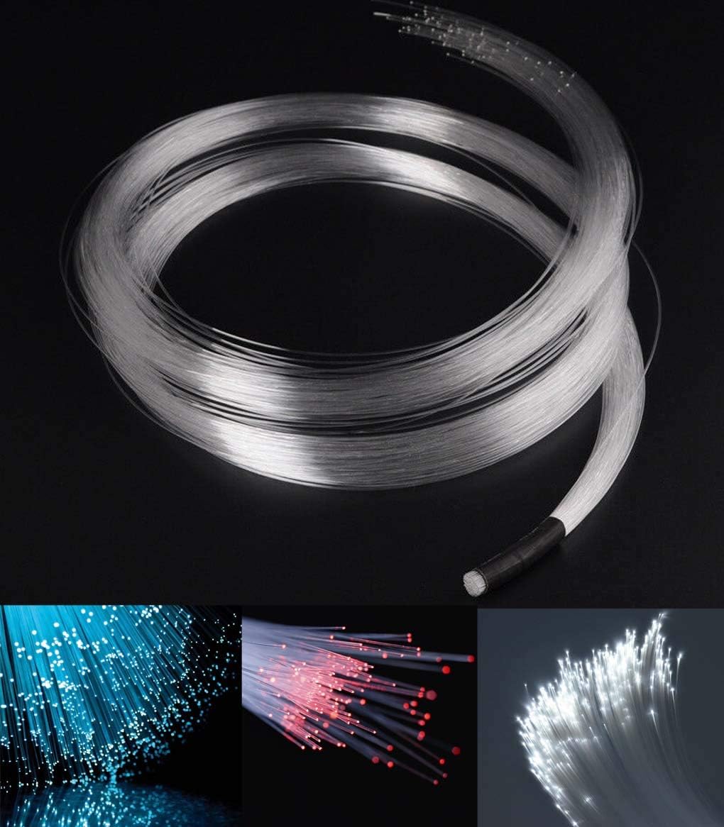 AZIMOM PMMA 50pcs 0.03in 6.5ft Plastic Fiber Optic Lights Cable Strands 0.75mm 2meter End Glow Fiber Strands Roll for Star Sky Ceiling All Kind LED Light Engine Driver Ceiling Decoration