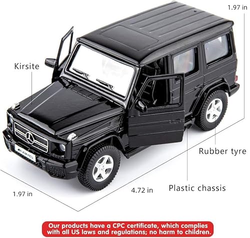 TGRCM-CZ 1/36 Scale G63 Casting Car Model, Zinc Alloy G Wagon Toy Car for Kids, Pull Back Vehicles Toy Car for Toddlers Kids Boys Girls Gift (Black)
