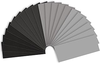 Fine Sandpaper Assortment 1000/2000/3000/5000 Grit, 20 Sheets, 9 x 3.6 Inch Wet Dry Sand Paper, Hand Sanding Sheets for Wood Metal Automotive Sanding and Polishing