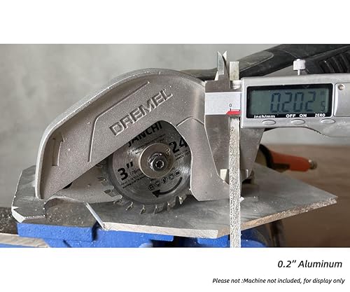 Miniatura 2 de Paquete de 3 hojas de sierra circular de carburo 24T de 3 pulgadas para cortes de madera, plástico, PCV, acrílico, aluminio, eje de 7/16 pulgadas,