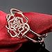 DILANCO 18K Rose Gold Plated Rose Shape Open Bangle Bracelets for Women