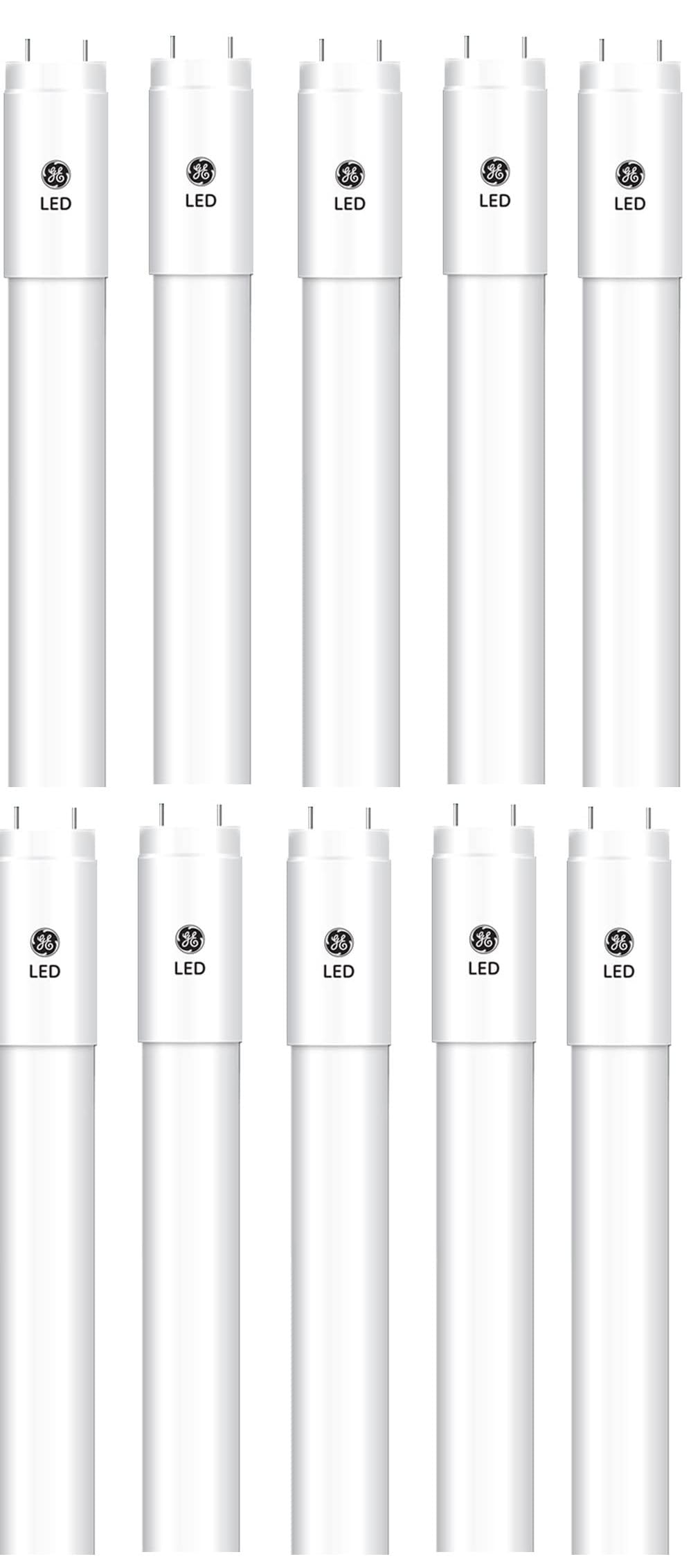 GE (case of 10) 62407 Glass LED Tube, High Lumen, Frosted 48 inch Upgrade for T8 Fluorescent lamp, 4000K, 70,000 Hour Life, Type C Requires External Driver