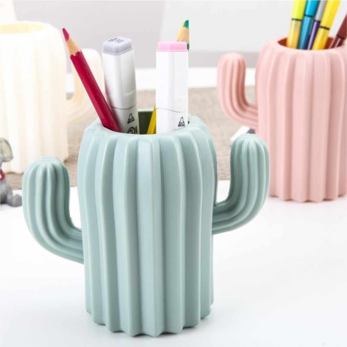 Stifteköcher Stifte Halter Stifthalter Steht Sukkulenten-Schreibtisch-Organizer For Büro-Briefpapier-Blumenvase Schreibtisch-Organizer(Pink)