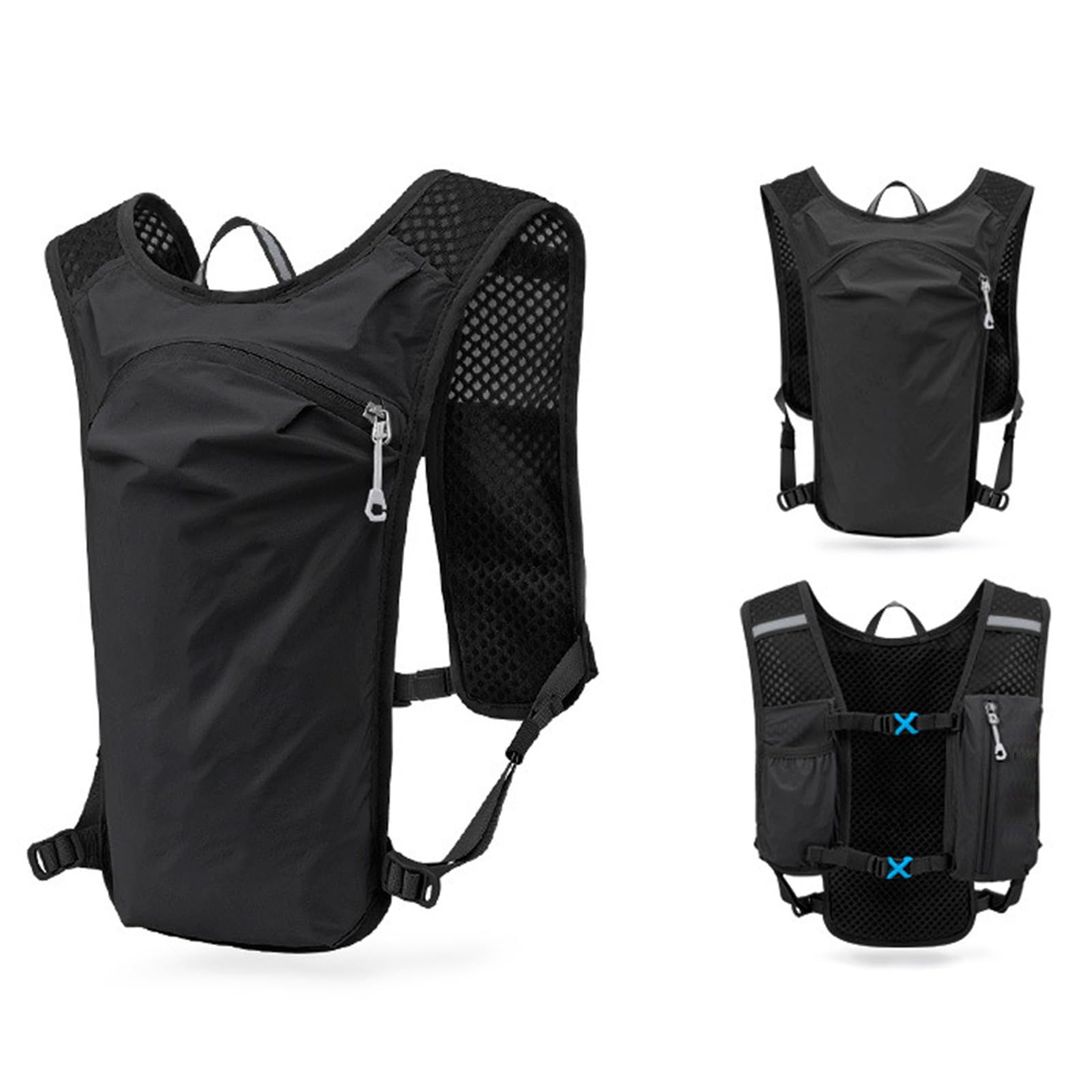 Mochila de Hidratación de 5 litros, Chaleco para Correr, Mochila Resistente Al Desgarro, Impermeable, Vejiga Hidratación, para Correr, Senderismo, Gris Claro y Oscuro