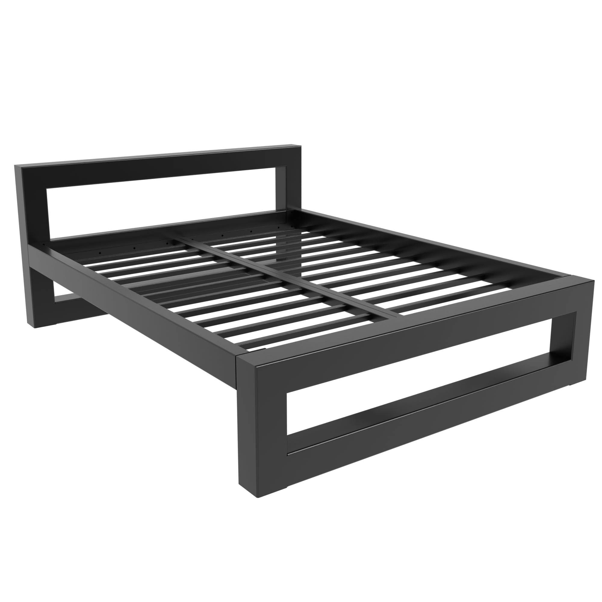 Massives Bettgestell – Metall Bettrahmen bis 1000 kg belastbar, Robuster Metallrost ohne Quietschen, Viel Stauraum, Schnelle Montage <15 Min, Modernes Design – 180x200 cm