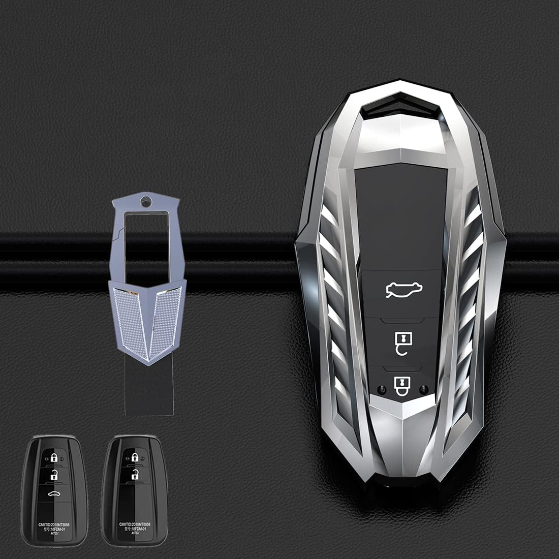 Zinc Alloy Smart Remote Key Fob Cover for Toyota RAV4 Camry Corolla Avalon C-HR Prius GT86 Highlander 2018-2022