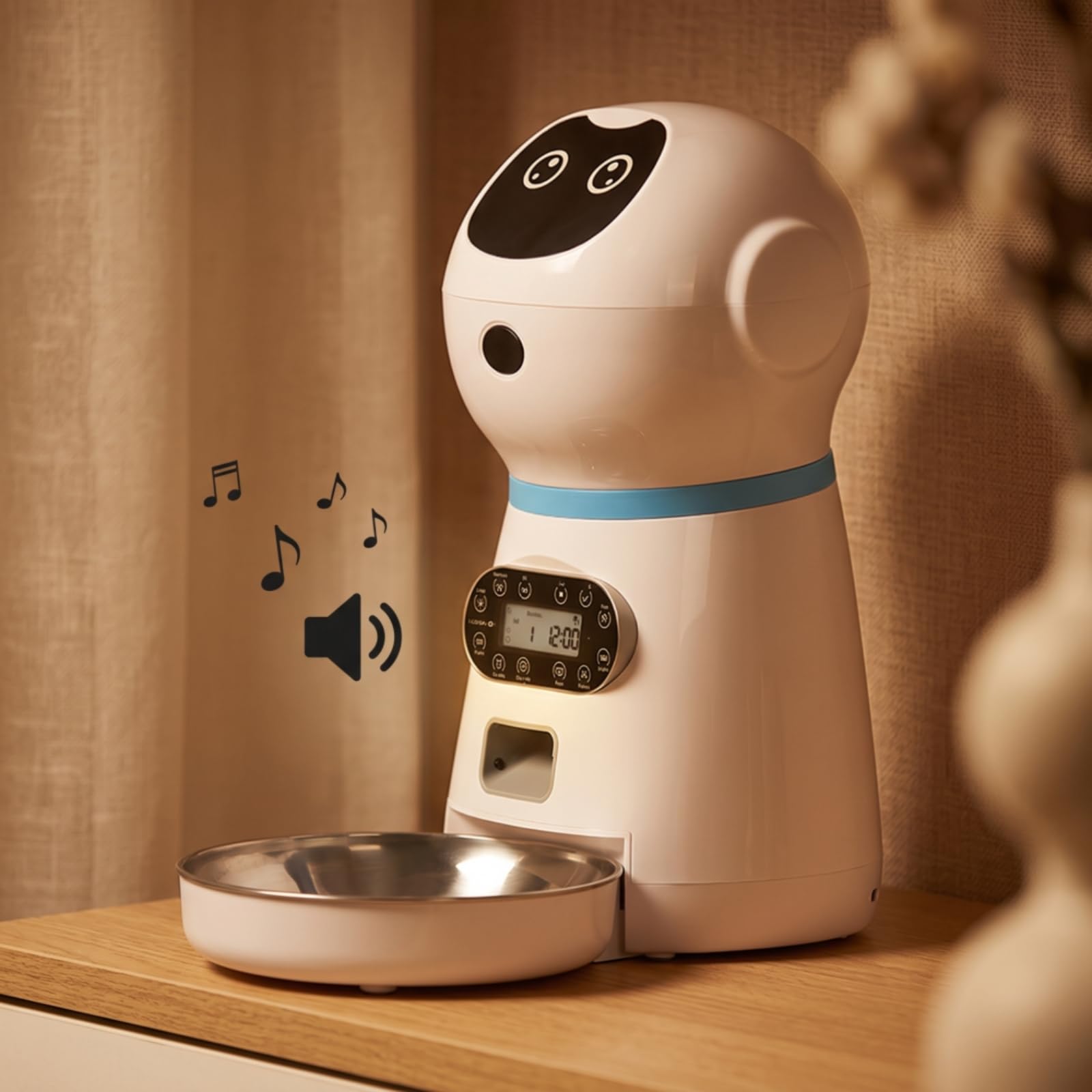 Baoblaze Distributore Automatico per Animali Dispenser Cibo Gatti Cani Alimentatore Programmabile Mangime Temporizzato con Messaggio Vocale Personalizzato