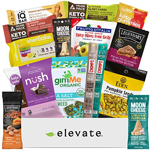 KETO Snack Box Care Package [15 Count] Mix Of Low Carb (5g or less), Low Sugar (2g or less), Gluten Free Snacks, A Gift Box Of High Fat, High Protein Keto Friendly, The Perfect Gift For All Occasions