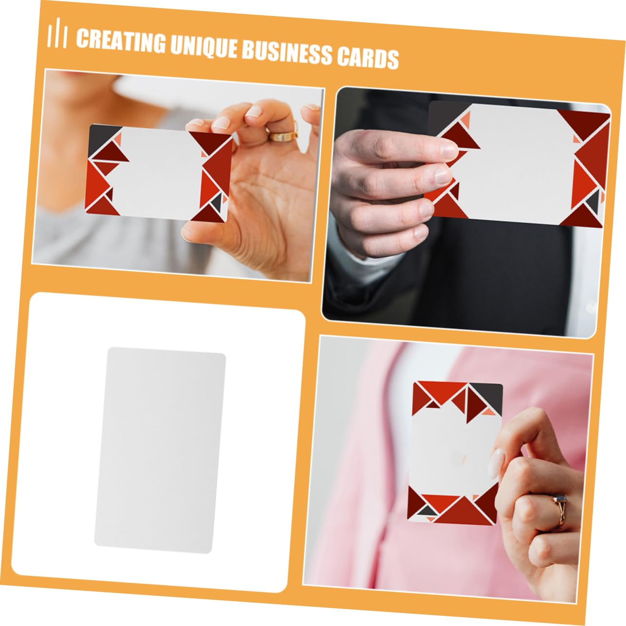 Housoutil 200pcs Cartes De Visite De Sublimation En Aluminium Blancs Métal Carte De Nom Pour Le Client De Bureau