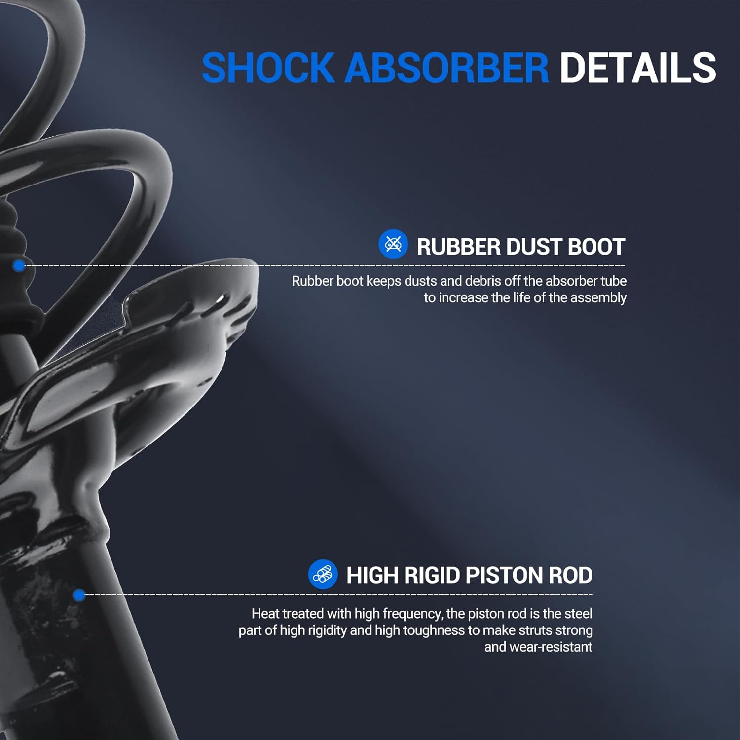 Autoround Front Complete Strut & Coil Spring Assembly Compatible with Hyundai Elantra 2011 2012 2013 2014 2015 2016 172709 172708