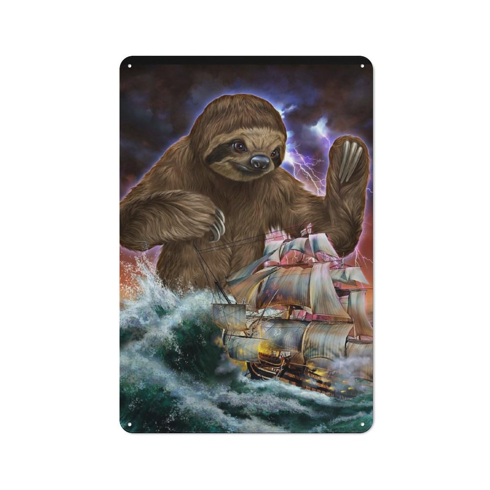 Junmoney Monster Titan Sloth Kraken Retro Metal Sign 30X20cm For Bar Or Restaurant, For Kitchen And Home Bar Decor, For Home Office And Studio Walls