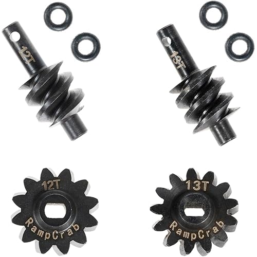 Overdrive Differential Gear Set 12T & 13T, Hardened Steel, 1/24, Upgrade Parts for Axial SCX24 Bronco Deadbolt JLU B-17 Gladiator C10, 1/24 RC Crawler Car