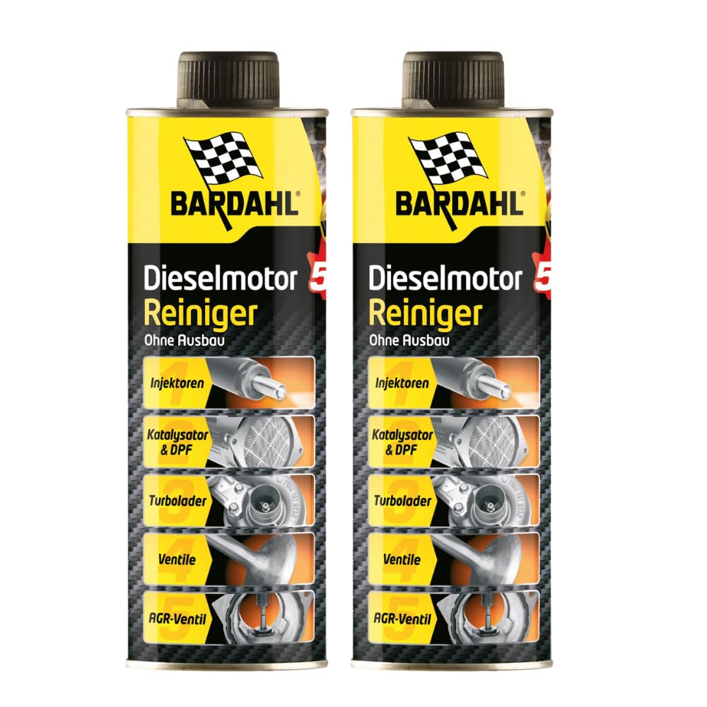 Bardahl Nettoyant de Moteur Diesel 5 en 1 - Nettoyage soupapes & Injecteurs - Filtre à Particules Diesel DPF - 500 ML
