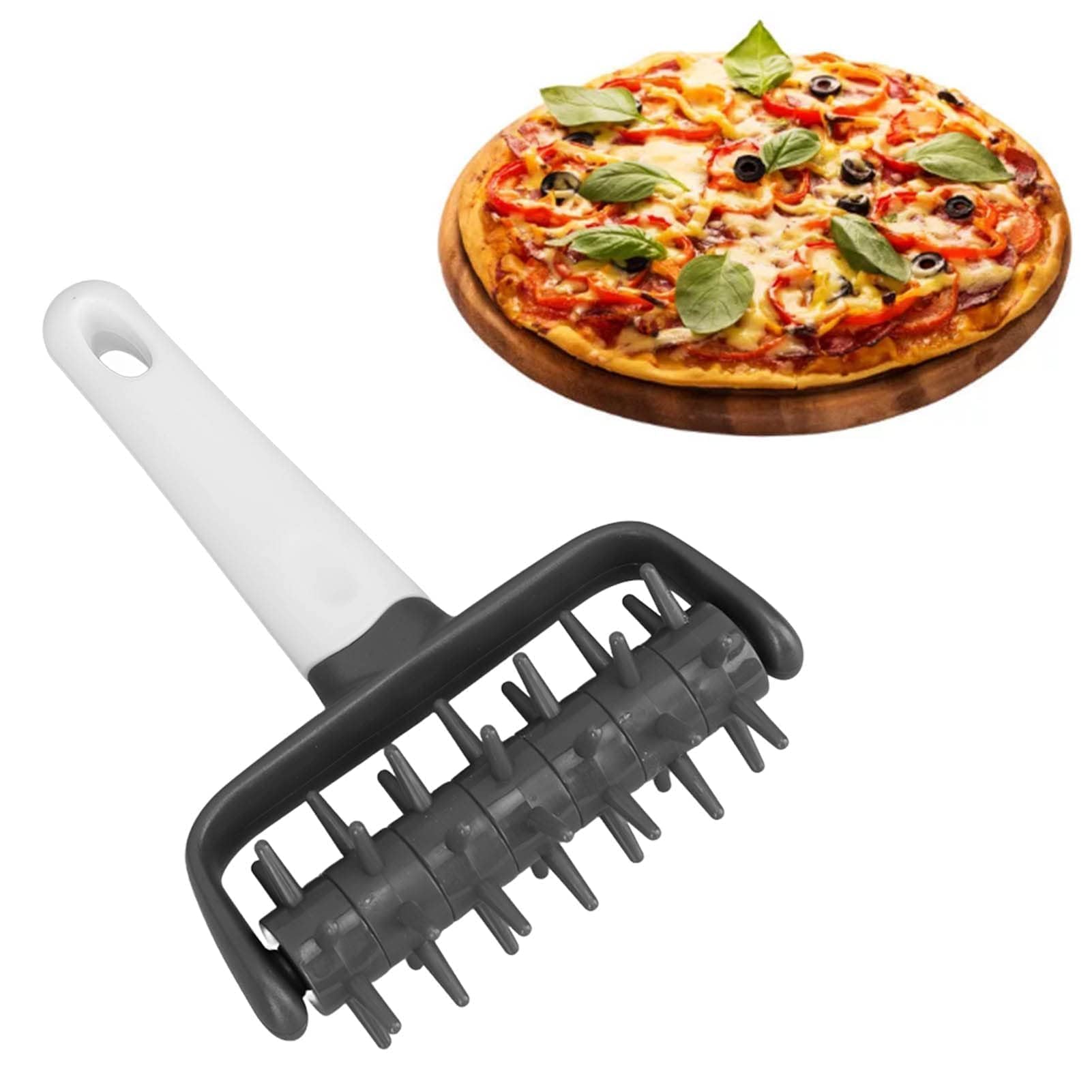 Pizza deeg Docker roller roestvrij staal, pizza pin puncher deeg gat maker docking tool voor pizza cookie taart gebak brood,Black