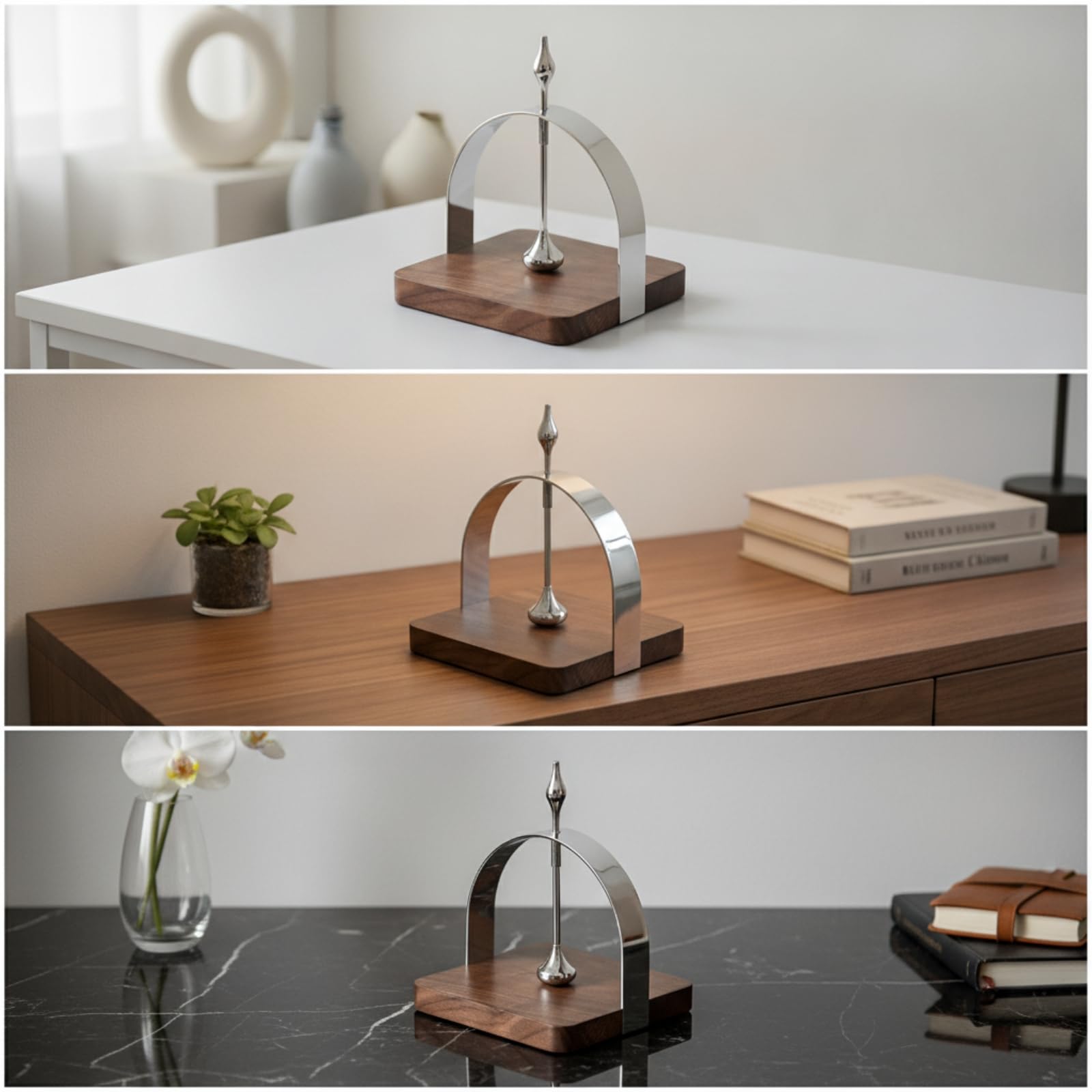 Pañuelos Mesa corativo Servilletero con Base Compacto Organizador para Recibidor, Array, Plateado, Pequeño 13CM