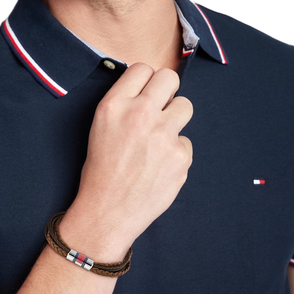 Tommy Hilfiger Biżuteria Męska Skórzana Bransoletka Brązowy - 2790425