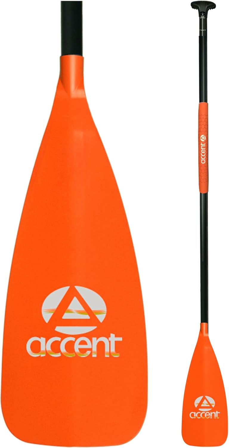 Accent Paddles Advantage Hybrid 2-Piece SUP Mango Fiberglass Reinforced Nylon Blade Carbon Shaft Advantage Grip Technology Ergonomic LeverLock Handle Adjustable 70in-86in