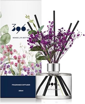 396 st. Preserved Babys Breath Flower Reed Diffuser, Vanilla Lavender, 200ml6.7oz / Reed Diffuser Sets, Home Fragrance, Scented Oils, Home & Bathroom Decor