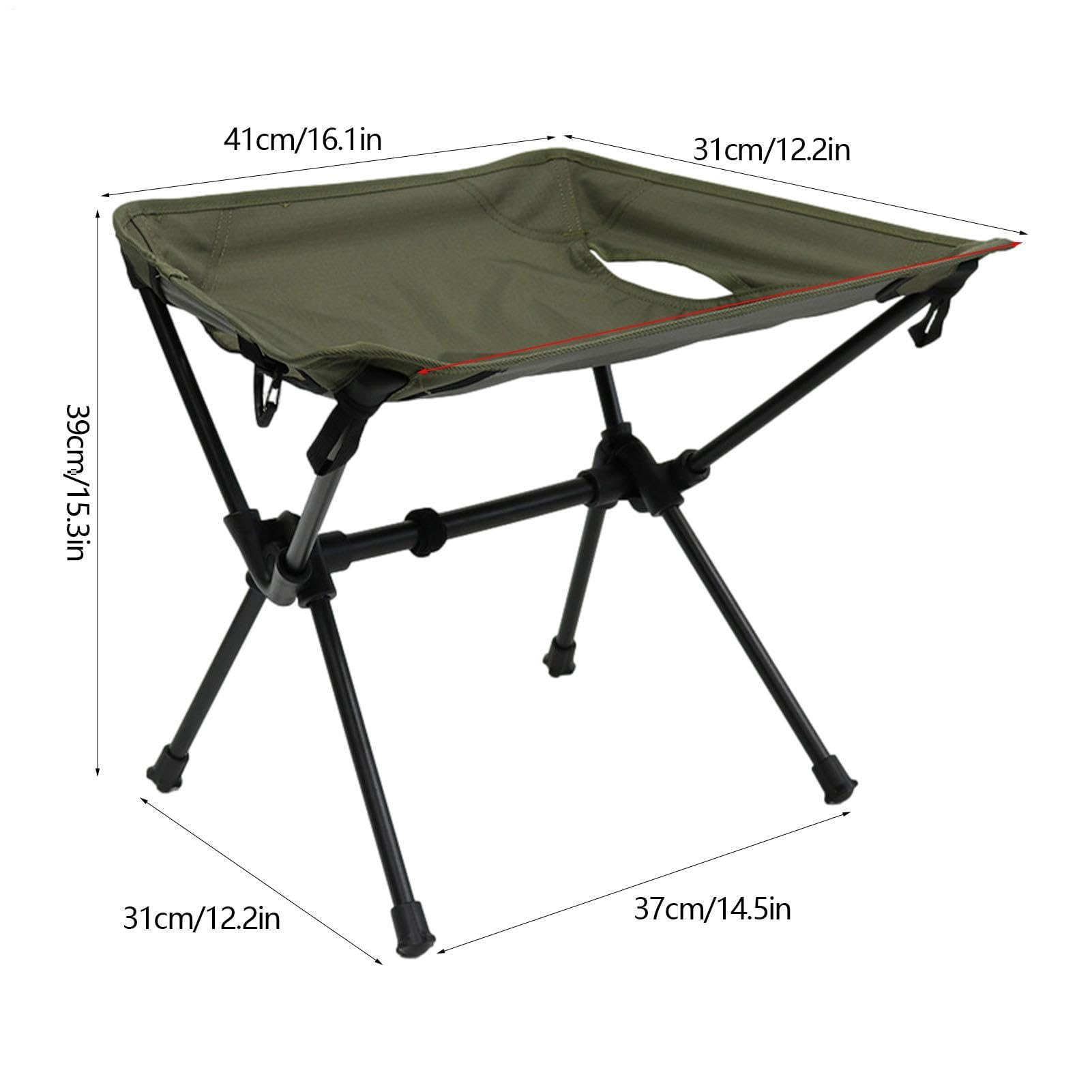 Sgabello da campeggio con supporto sonaglio, sedile pieghevole portatile, sedia con struttura in lega, sedia telescopica per escursionismo, pesca, barbecue all'aperto, trekking, percorso naturale