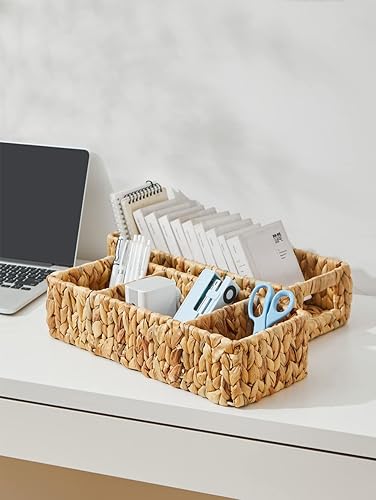 Miniatura 5 de Cestas para organizar el baño, cestas de almacenamiento de mimbre para estantes, cesta de papel higiénico, cestas pequeñas para decoración, cesta de