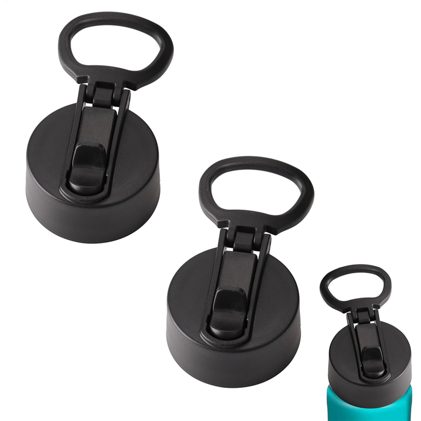 Rihqey 2PCS Replacement Chug Lid for Bottles, Spill Proof Replacement Lid Screw Caps Lids, Spout Lids for Wide Mouth Sport Water Bottles, Leakproof Non Slip Twist Spout Cap, for Most Waters Bottle