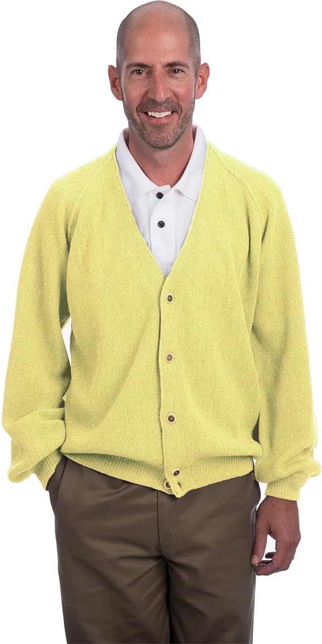 Alpaca Golf – Men's Retro Pro 100% Pure Alpaca Cardigan, Breathable, Lightweight, Cozy & Luxurious Vintage Golf Sweater