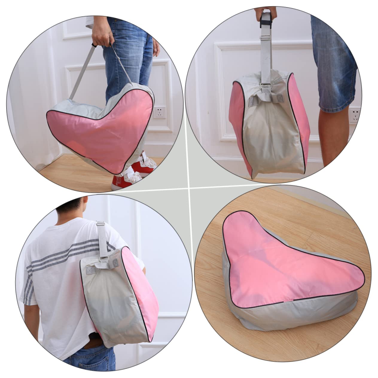 INOOMP Borsa Triangolare per Pattini a Rotelle Rosa, 2 Pezzi | Oxford Cloth, Design Portatile e Facile da Pulire, per Roller Skates e Inline Skates Shoes