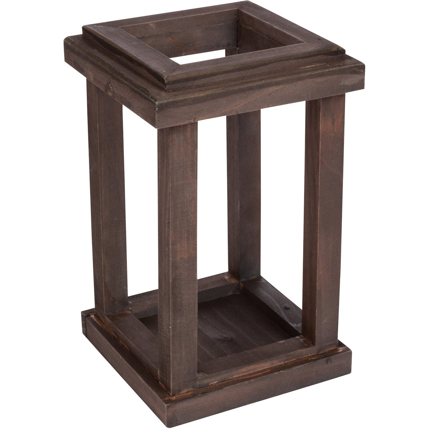 Lanterne En Bois Rustique 28 Cm Sans Verre – Déco Intérieure/extérieure, Style Vintage