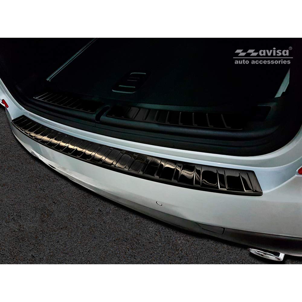 Avisa Protector del Parachoques Trasero Inoxidable Negro Compatible con BMW X3 G01 Paquete M 2017-2021 & Facelift 2021- 'Ribs'