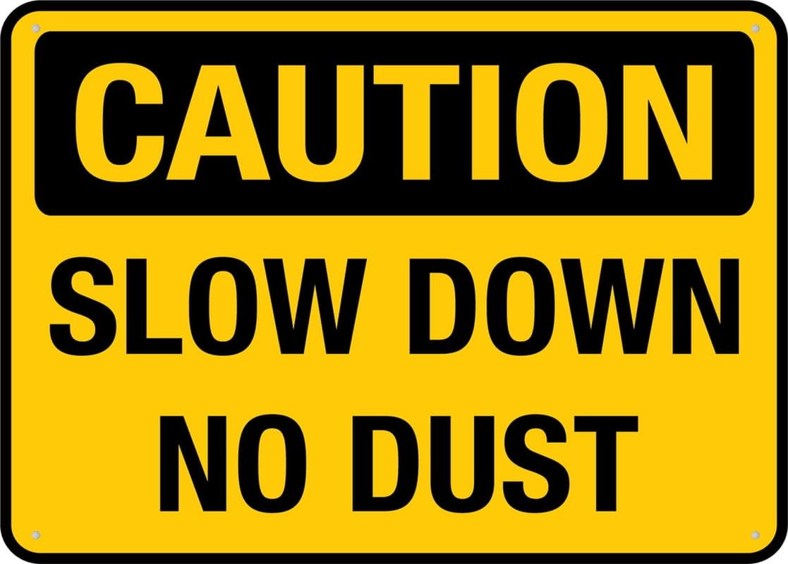 Slow Down No Dust Wall Art Decor Plaque for Cafe Farm Garage Garden Yard Tin Sign 8x12 Inch